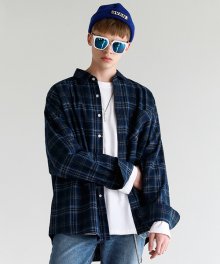 LAYER OVERSIZED SHIRT BLUE