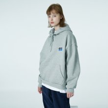 SQUARE PATCH HOODIE-GREY