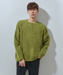 231 button neck knit green
