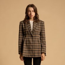 One button check Jacket