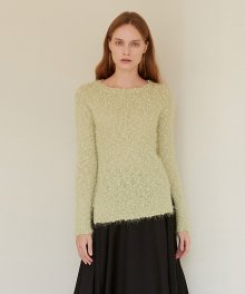 A FEATHER KNIT TOP_YELLOWISH GREEN