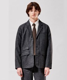 WOOL HERRINGBONE JACKET DARK GRAY