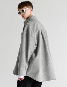 DIAGONAL OVERSIZED SHIRT GREY