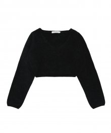 C ANGORA CROPPED KNIT TOP_BLACK