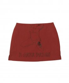 C GIRL PRINT MINI SKIRT_RED