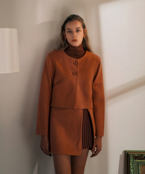 Colette cropped jacket (orange rust)
