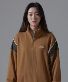 [기모]OSD SIDE COLOR HALF ZIP UP(MUSTARD)