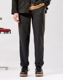 WOOL FLANNEL PANTS LIGHT BLACK