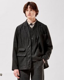 WOOL FLANNEL JACKET LIGHT BLACK