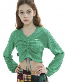 Color knit sring crop_green
