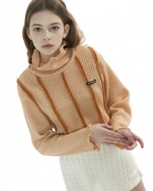 Neck warmer set knit_beige