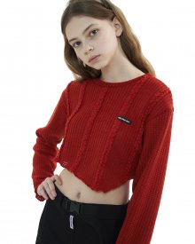 Neck warmer set knit_red