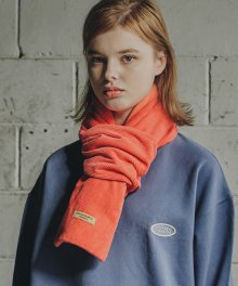 Corduroy Fleece Muffler(Coral Red)