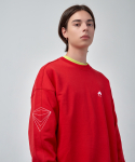 에스에스큐알(SSQR) Unisex Embroidered Sweatshirt ACC_02_RED_LARGE
