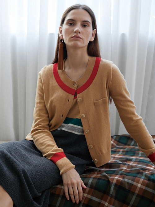 Line Wool Cardigan