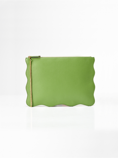 RUFFLE CLUTCH (러플 클러치) Olive Green