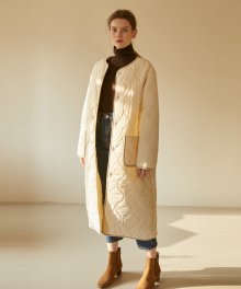19W LONG QUILTING COAT (IVORY)