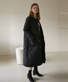 19W LONG QUILTING COAT (BLACK)