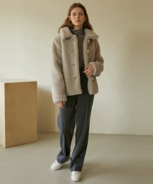 19W ECO FUR SHORT COAT (GREY)