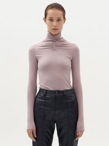 폴로 넥 셔링 티셔츠 (핑크)