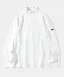 Layla everlasting love Basic Half Neck Fleece T-Shirt T27 Off White