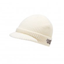 VISOR KNIT BEANIE WHITE