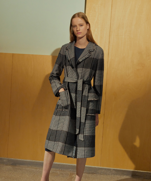 (CAMILA) DETAIL CHECK LONG COAT
