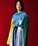 씨오엠이(COME) [UNISEX] Colour-Block Shirt (Blue)