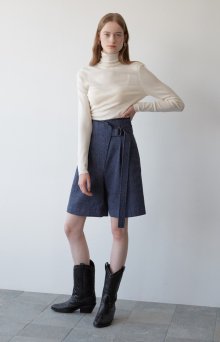 herringbone wool shorts