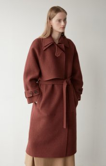 double collar trench long coat