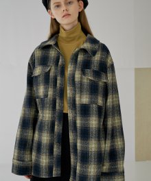 WOOL CHECK OUTER SHIRTS_NAVY