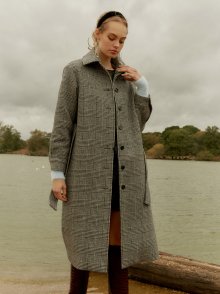Hound Tooth Single Maxi Coat in Check_VW9WH0530