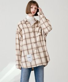 [남/여] Overfit vintage check shirt  2_beige