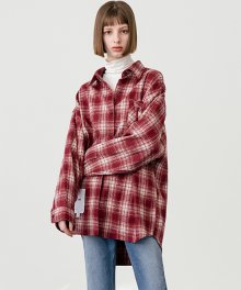 [남/여] Overfit vintage check shirt  2_red