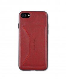 Faux leather Card Holder Phone Case [VINTAGE RED]