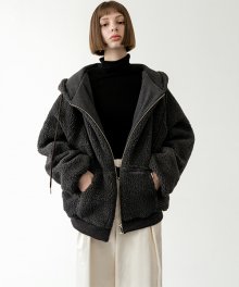Boa wool zip-up jacket_charcoal