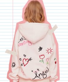 MD DOODLE HOODIE(WHITE)