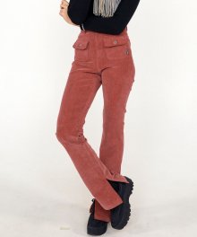 Corduroy Flare Pants [DUSTY RED]