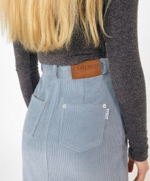 Corduroy Slit Mini Skirt [BABY BLUE]