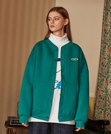 [unisex] fleece cardigan (green)