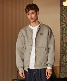 [unisex] fleece cardigan (grey)