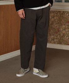 [unisex] pintuck pants (dark grey)
