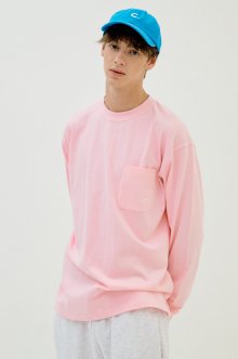 포켓 롱 슬리브 티셔츠 (핑크)
