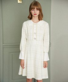 Tweed Button Dress_Cream