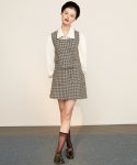 글래헤우그(GLAHEUG) wool check skirt_black