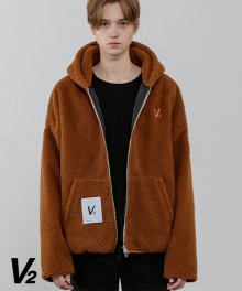 Boa hood zip up jacket_brown