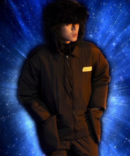 씨오엠이(come) [UNISEX] Padded Coach Jacket (Black)