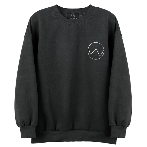 웅(woong) 여성 맨투맨 코헤미안 차콜 루즈핏