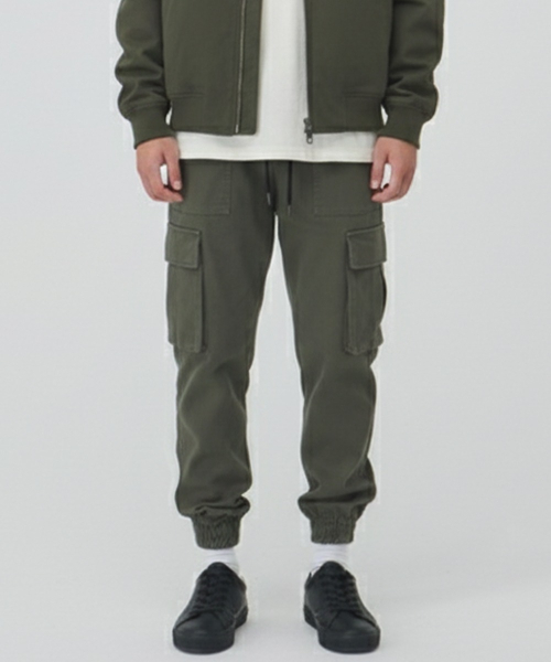 세븐셀라(sevenselah) FW 스트롱코튼 카고조거 (빈티지카키)