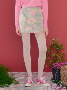 rose fur skirt